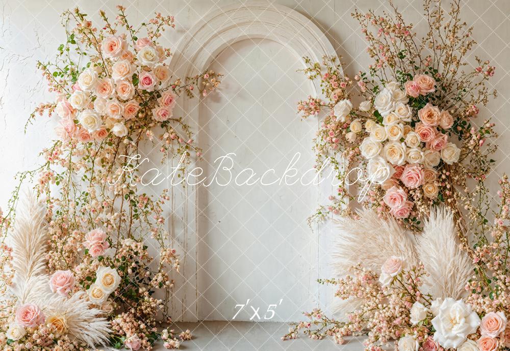 Kate Fleurs Mariage Arche Bohème Doux Toile de fond conçue par Emetselch - Kate Backdrop FR