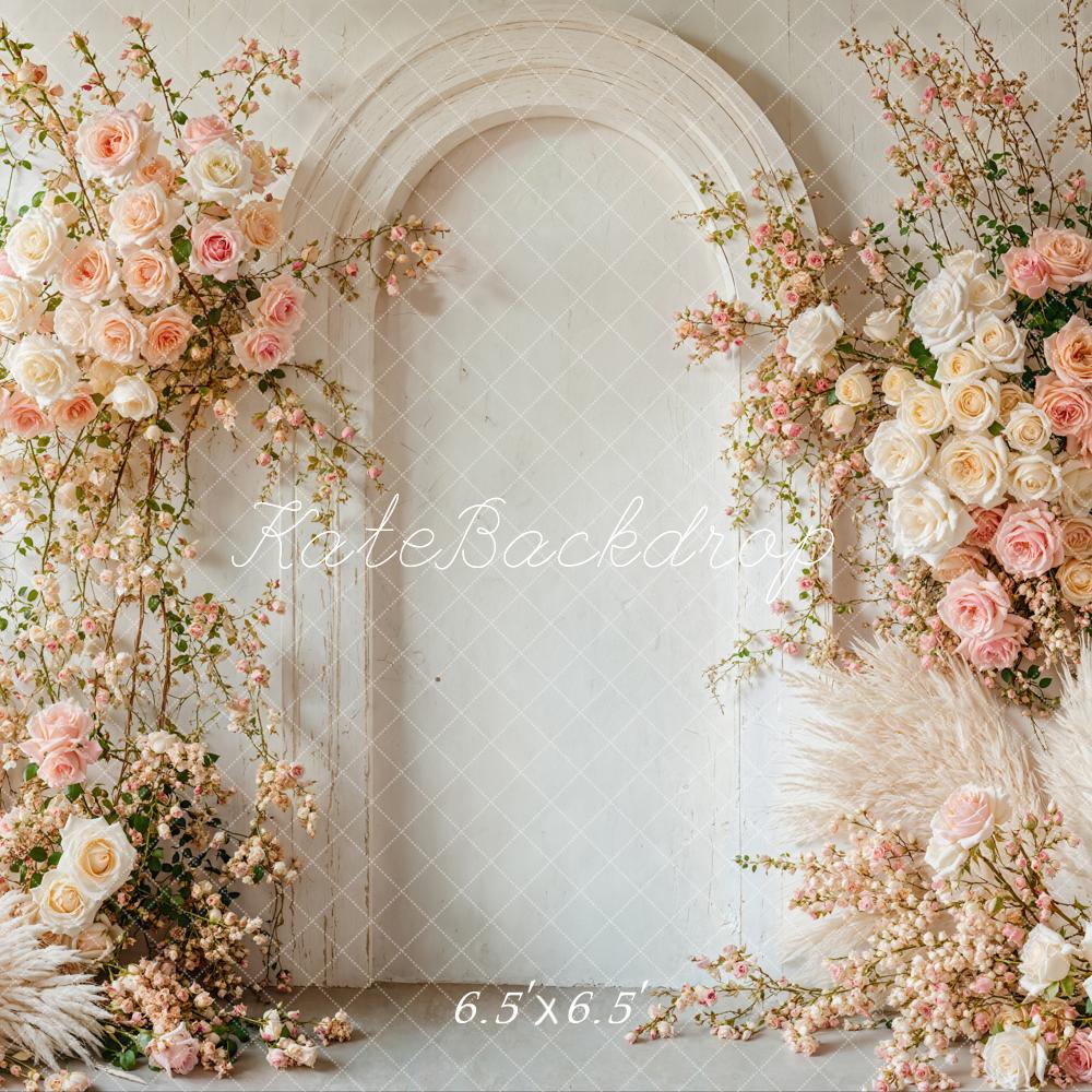 Kate Fleurs Mariage Arche Bohème Doux Toile de fond conçue par Emetselch - Kate Backdrop FR
