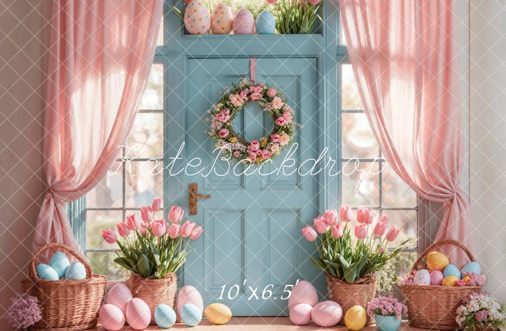 Kate Pâques Tulipes Œufs Porte Rideaux Toile de fond conçue par Emetselch - Kate Backdrop FR