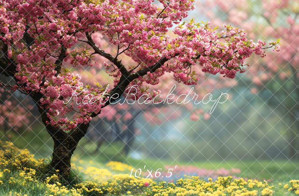 Kate Printemps Cerisier Fleurs Rose Arbre Toile de fond conçue par Emetselch - Kate Backdrop FR