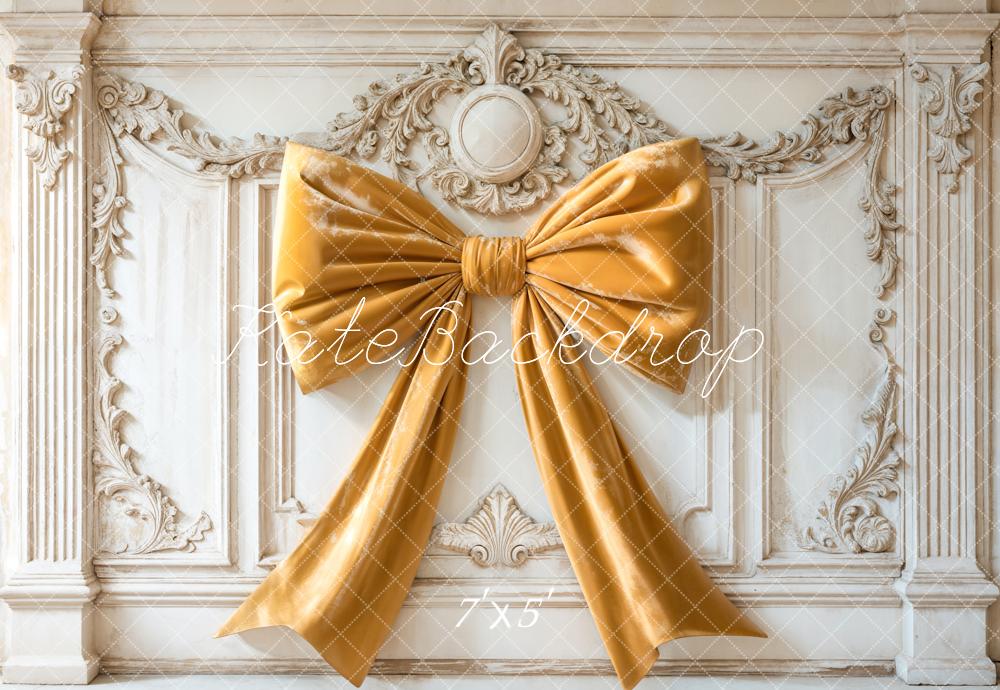 Kate Nœud Jaune Mur Vintage Élégant Toile de fond conçue par Emetselch - Kate Backdrop FR
