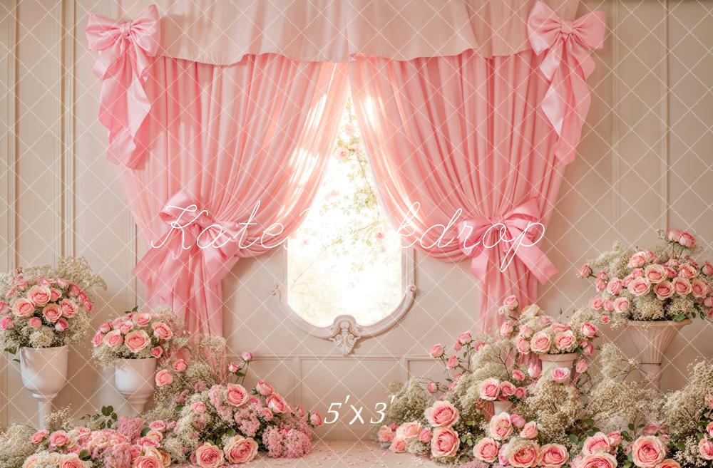 Kate Fleurs Rose Fenêtre Rideau Nœud Toile de fond conçue par Emetselch - Kate Backdrop FR