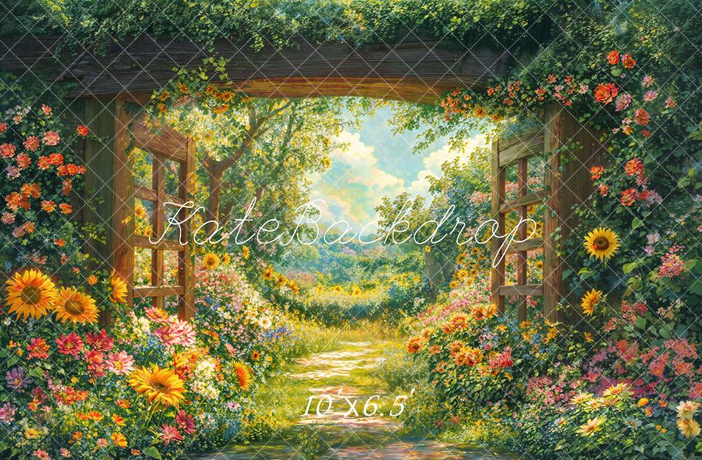Kate Printemps Jardin Fleurs Chemin Toile de fond conçue par Emetselch - Kate Backdrop FR