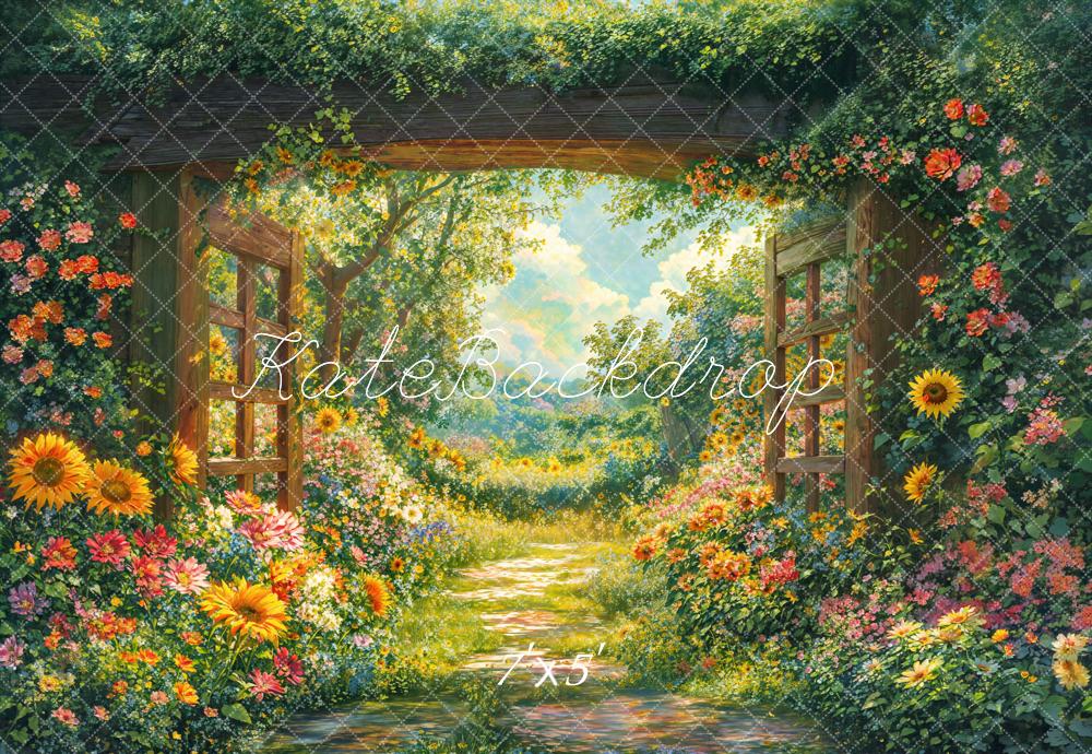 Kate Printemps Jardin Fleurs Chemin Toile de fond conçue par Emetselch - Kate Backdrop FR