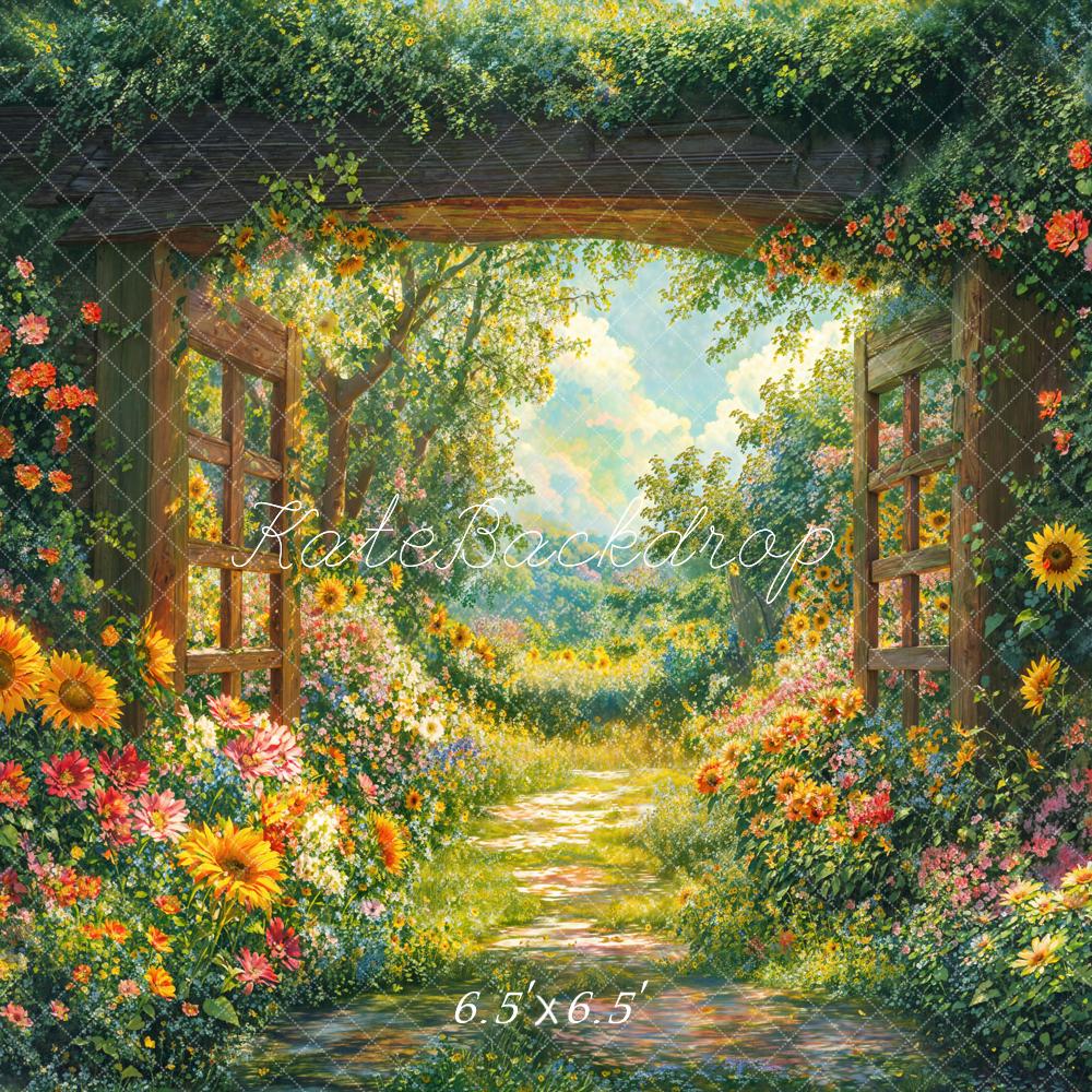 Kate Printemps Jardin Fleurs Chemin Toile de fond conçue par Emetselch - Kate Backdrop FR
