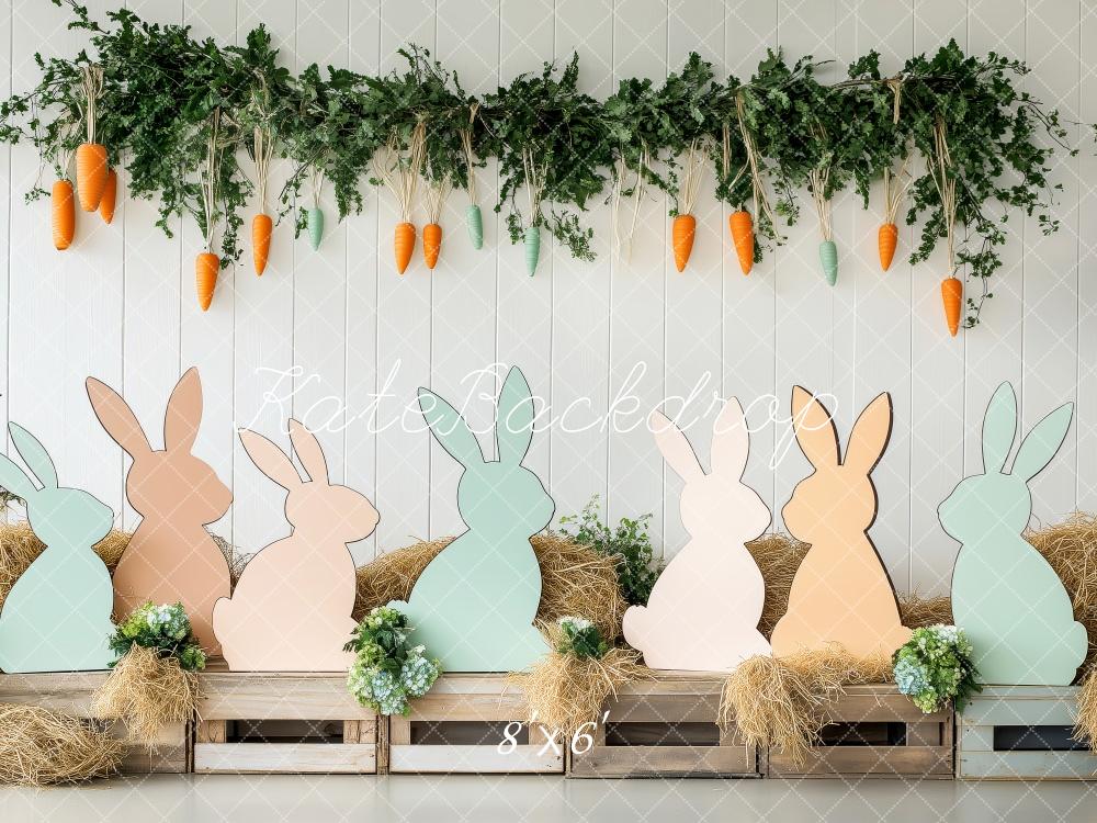 Kate Pâques Silhouettes de Lapin Carotte Toile de fond conçue par Patty Roberts - Kate Backdrop FR