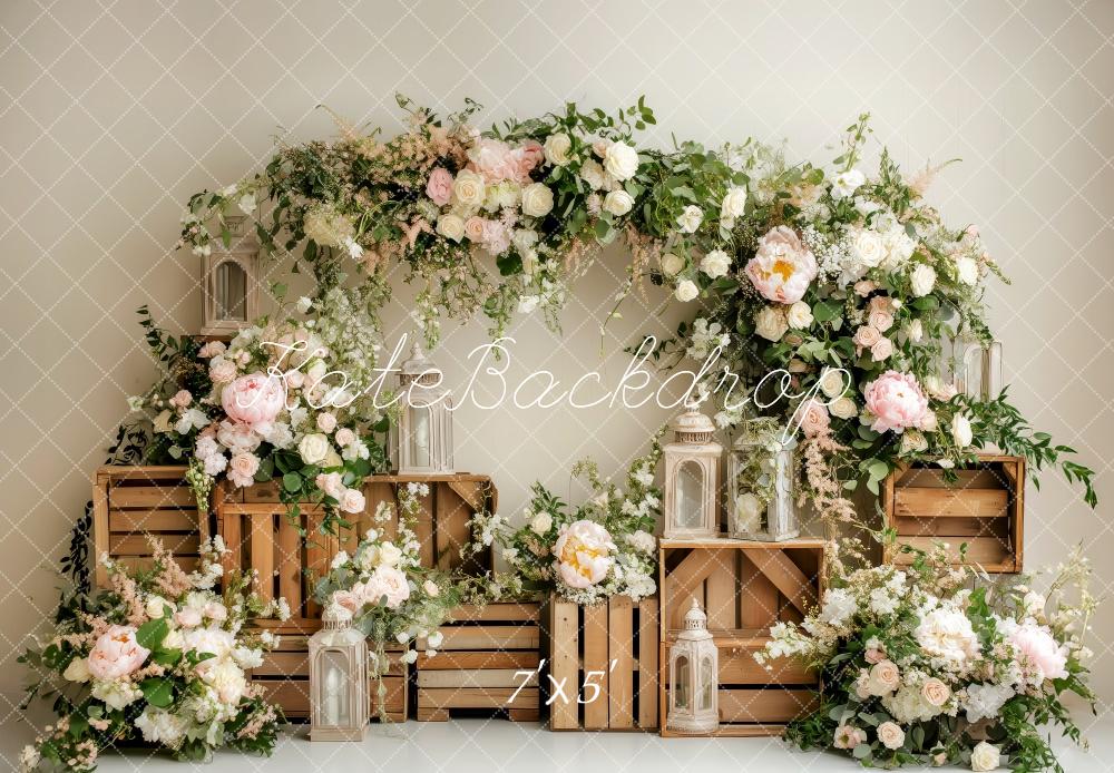 Kate Printemps Arche Florale Lanterne Toile de fond conçue par Patty Roberts - Kate Backdrop FR