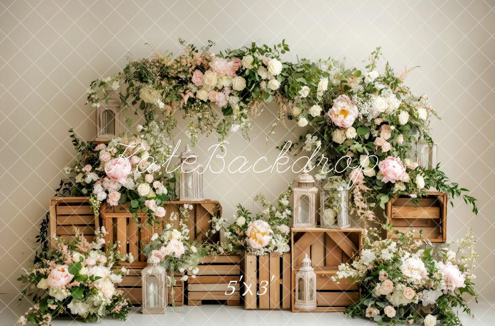 Kate Printemps Arche Florale Lanterne Toile de fond conçue par Patty Roberts - Kate Backdrop FR