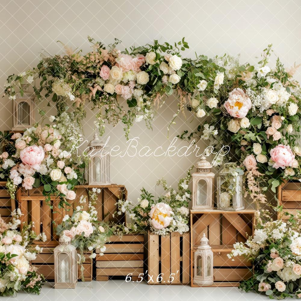 Kate Printemps Arche Florale Lanterne Toile de fond conçue par Patty Roberts - Kate Backdrop FR