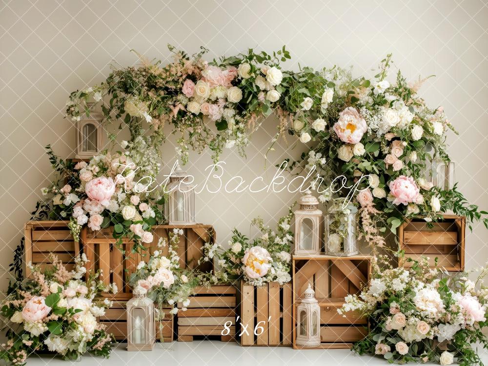 Kate Printemps Arche Florale Lanterne Toile de fond conçue par Patty Roberts - Kate Backdrop FR