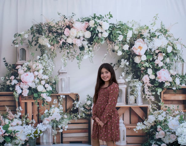 Kate Printemps Arche Florale Lanterne Toile de fond conçue par Patty Roberts - Kate Backdrop FR