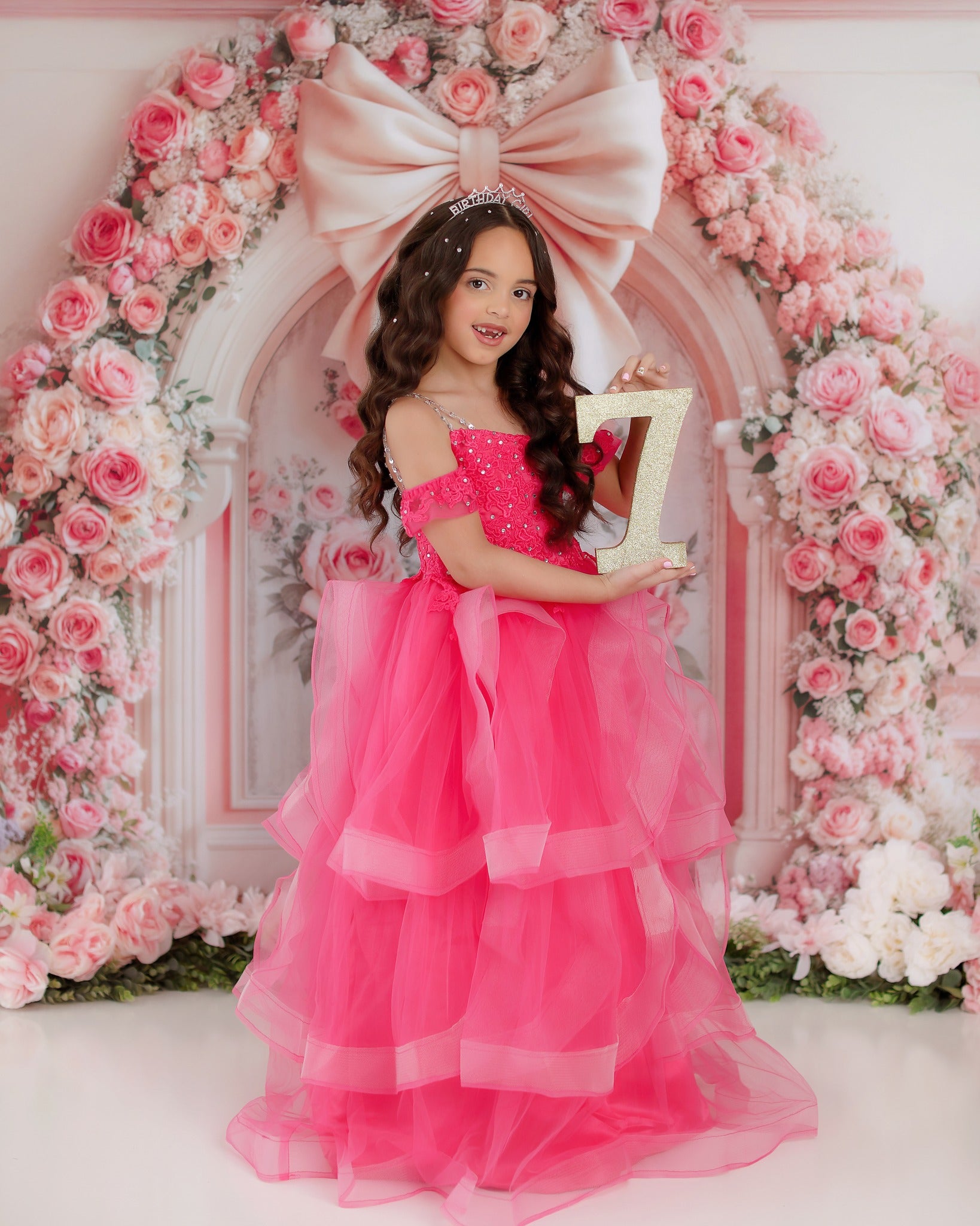 Kate Fleur Arche Rose Nœud Roses Toile de fond conçue par Emetselch - Kate Backdrop FR