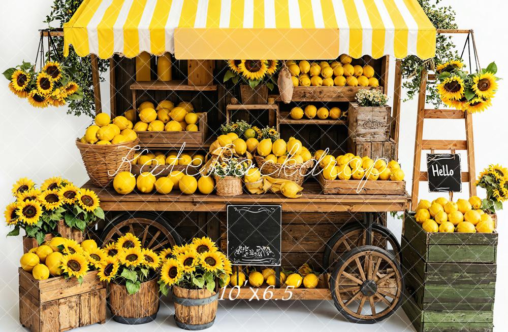 Kate Été Citron Tournesol Marché Toile de fond conçue par Emetselch - Kate Backdrop FR