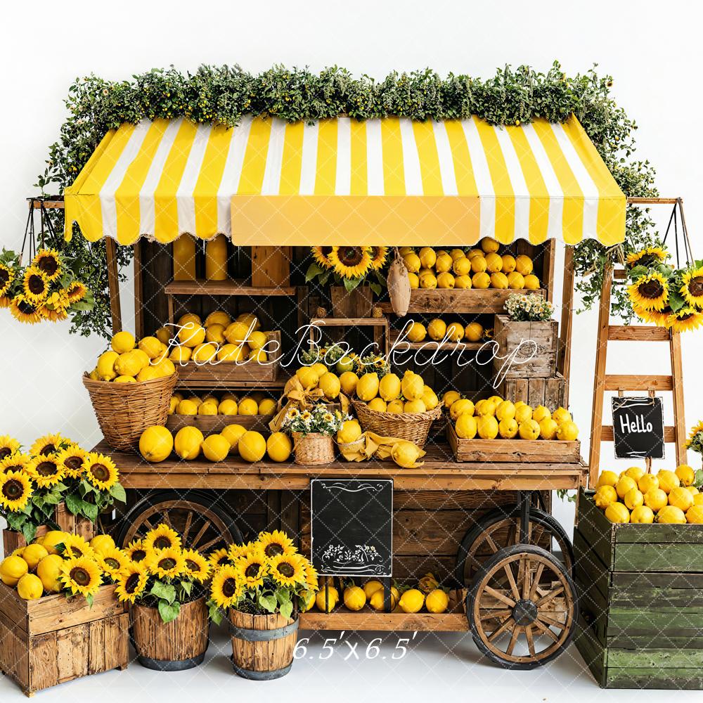Kate Été Citron Tournesol Marché Toile de fond conçue par Emetselch - Kate Backdrop FR