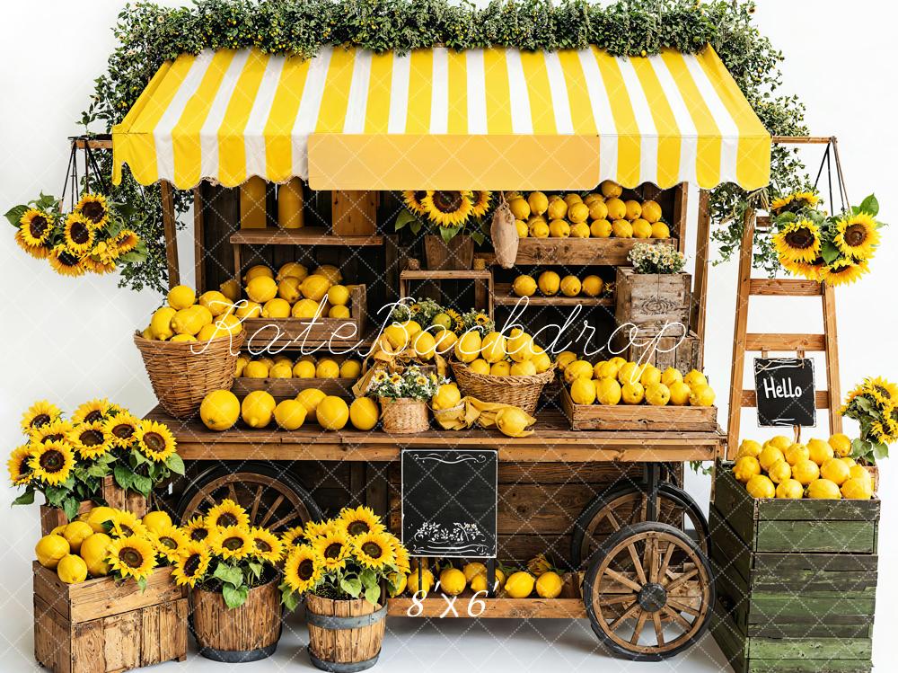 Kate Été Citron Tournesol Marché Toile de fond conçue par Emetselch - Kate Backdrop FR