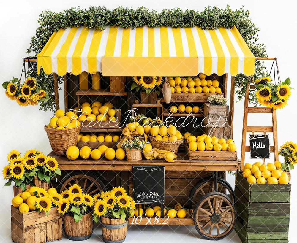 Kate Été Citron Tournesol Marché Toile de fond conçue par Emetselch - Kate Backdrop FR