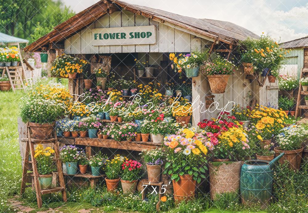 Kate Printemps Boutique de Fleurs Rustique Toile de fond conçue par Emetselch - Kate Backdrop FR