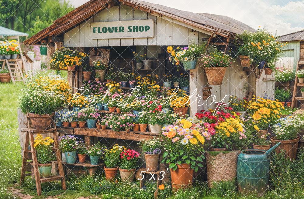 Kate Printemps Boutique de Fleurs Rustique Toile de fond conçue par Emetselch - Kate Backdrop FR