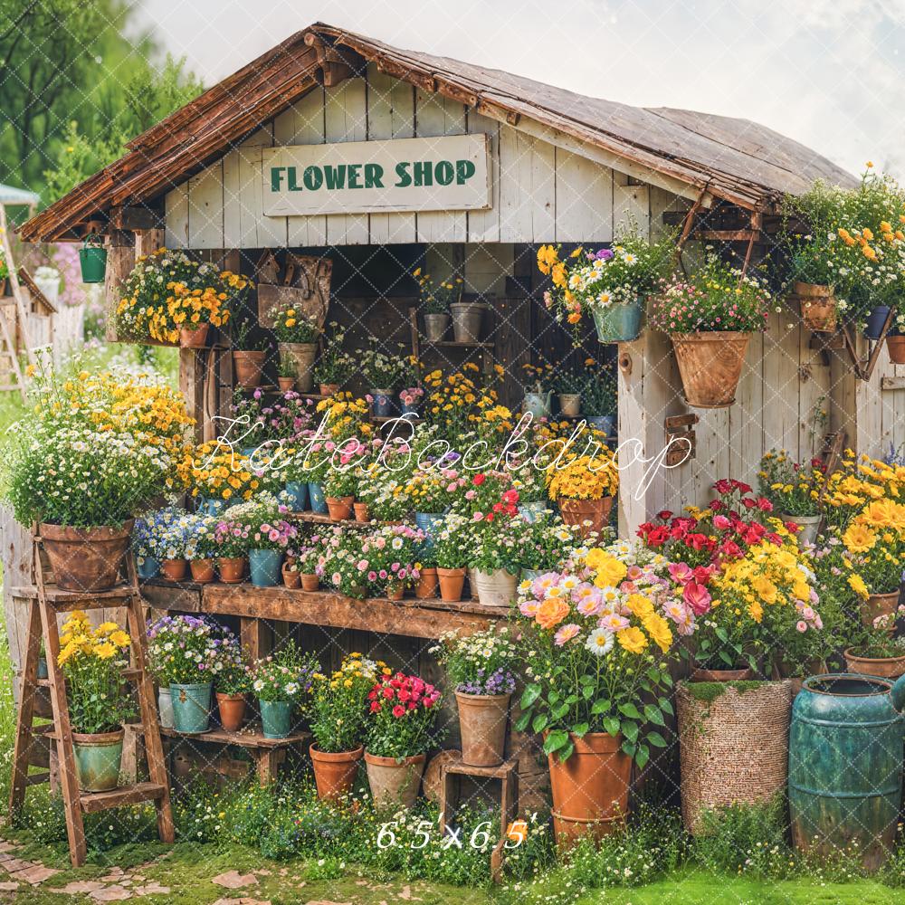 Kate Printemps Boutique de Fleurs Rustique Toile de fond conçue par Emetselch - Kate Backdrop FR