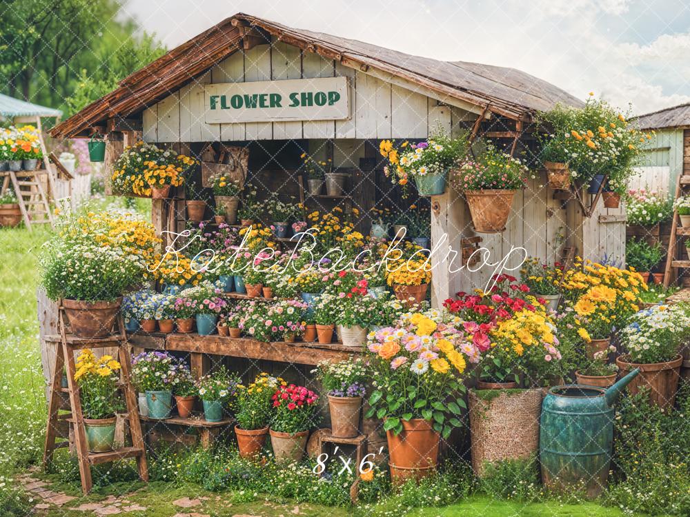 Kate Printemps Boutique de Fleurs Rustique Toile de fond conçue par Emetselch - Kate Backdrop FR