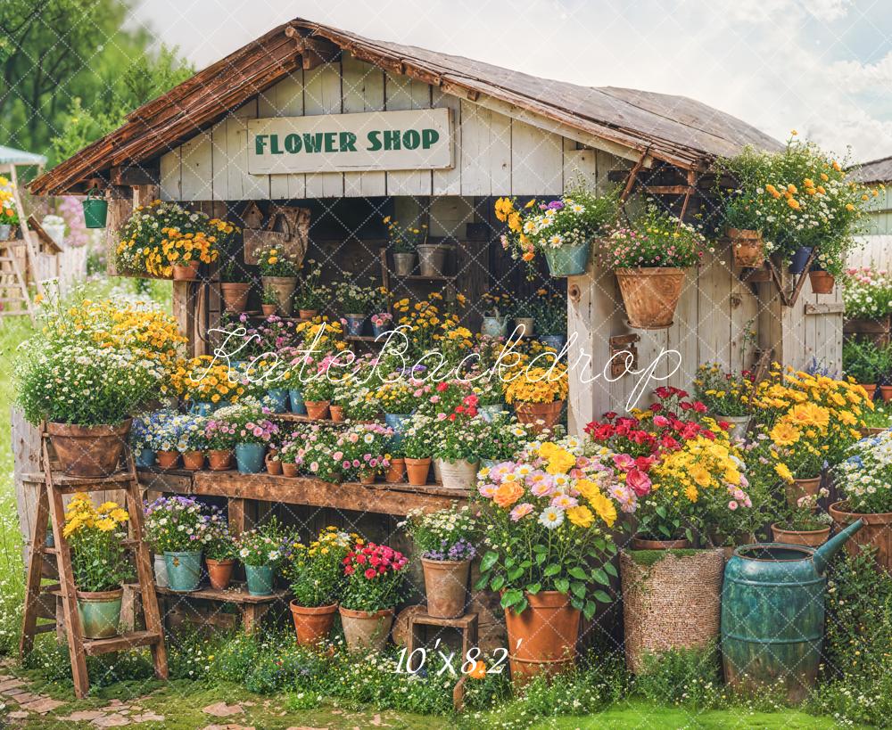 Kate Printemps Boutique de Fleurs Rustique Toile de fond conçue par Emetselch - Kate Backdrop FR
