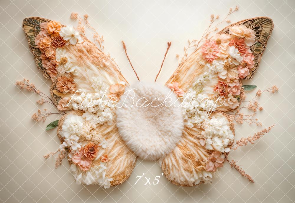 Kate Nouveau-né Fleur Ailes de Papillon Sol Toile de fond conçue par Emetselch - Kate Backdrop FR