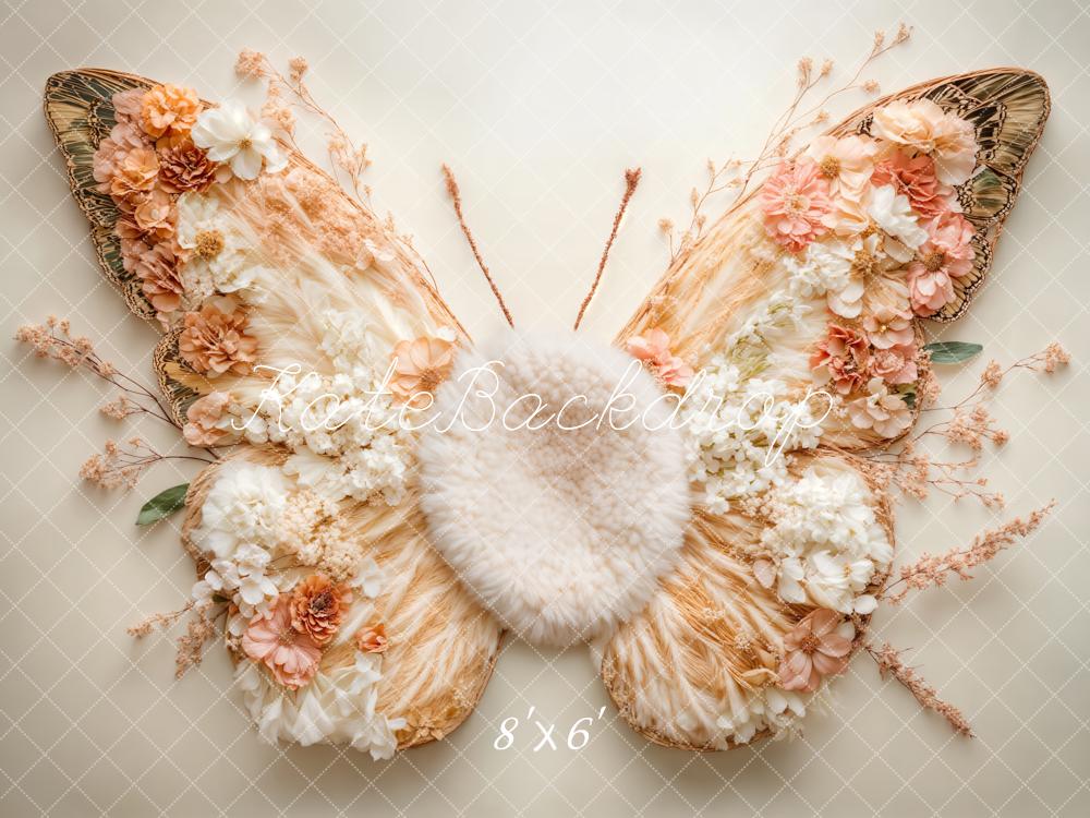 Kate Nouveau-né Fleur Ailes de Papillon Sol Toile de fond conçue par Emetselch - Kate Backdrop FR