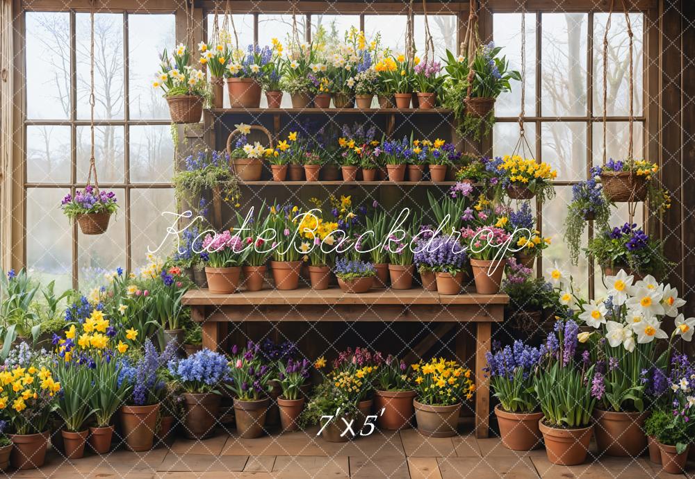 Kate Printemps Fleurs Fenêtre Intérieur Toile de fond conçue par Emetselch - Kate Backdrop FR