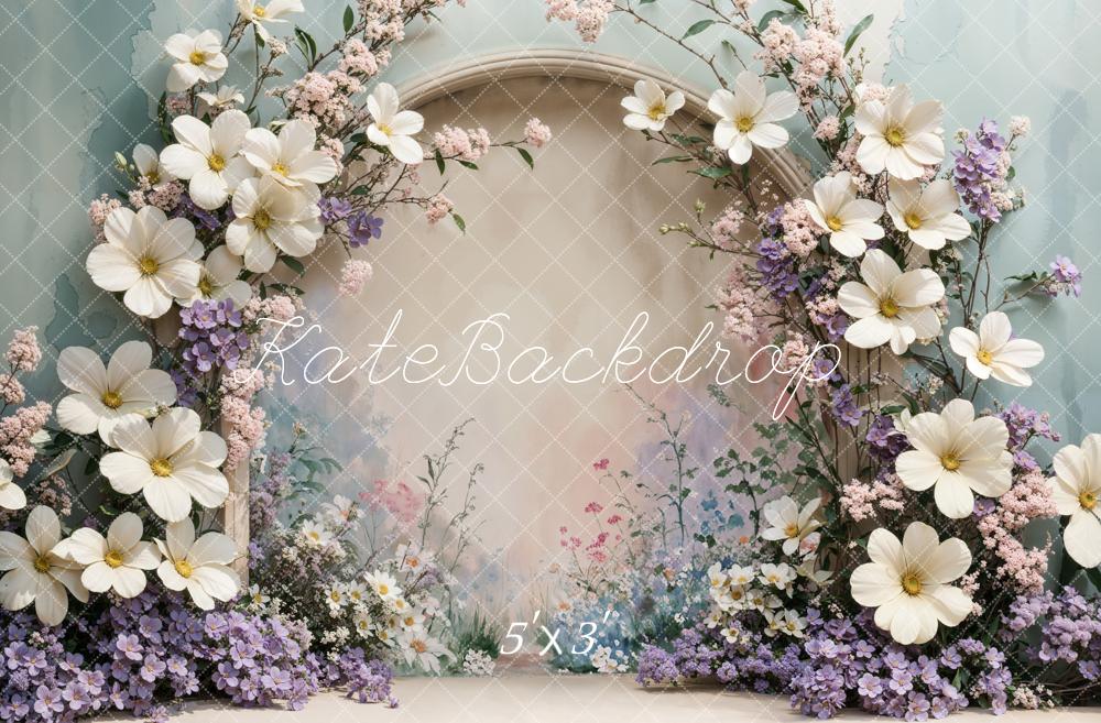 Kate Printemps Fleurs Arche Violet Toile de fond conçue par Emetselch - Kate Backdrop FR