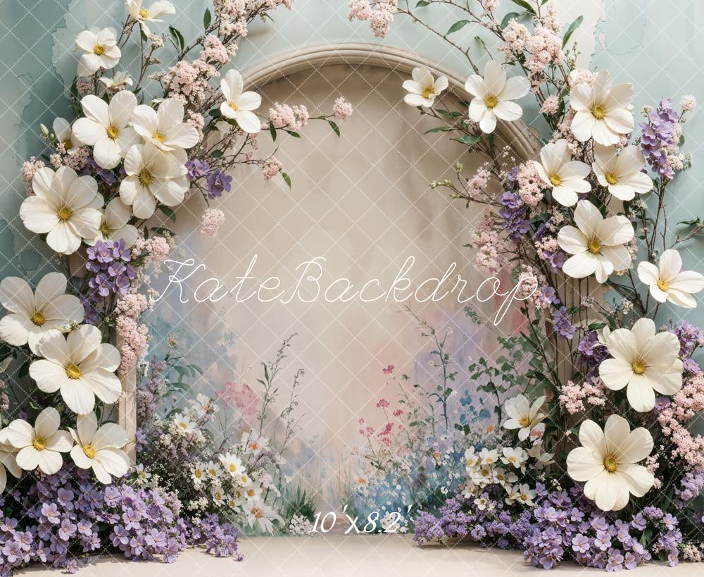 Kate Printemps Fleurs Arche Violet Toile de fond conçue par Emetselch - Kate Backdrop FR