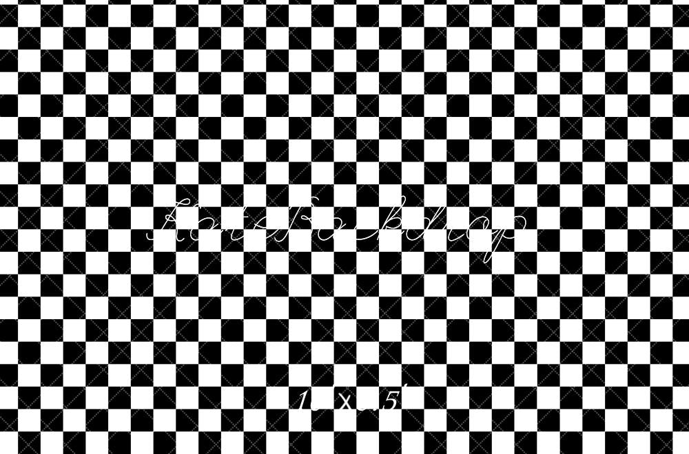 Kate Noir & Blanc Motif à Carreaux Toile de fond conçue par Mandy Ringe - Kate Backdrop FR
