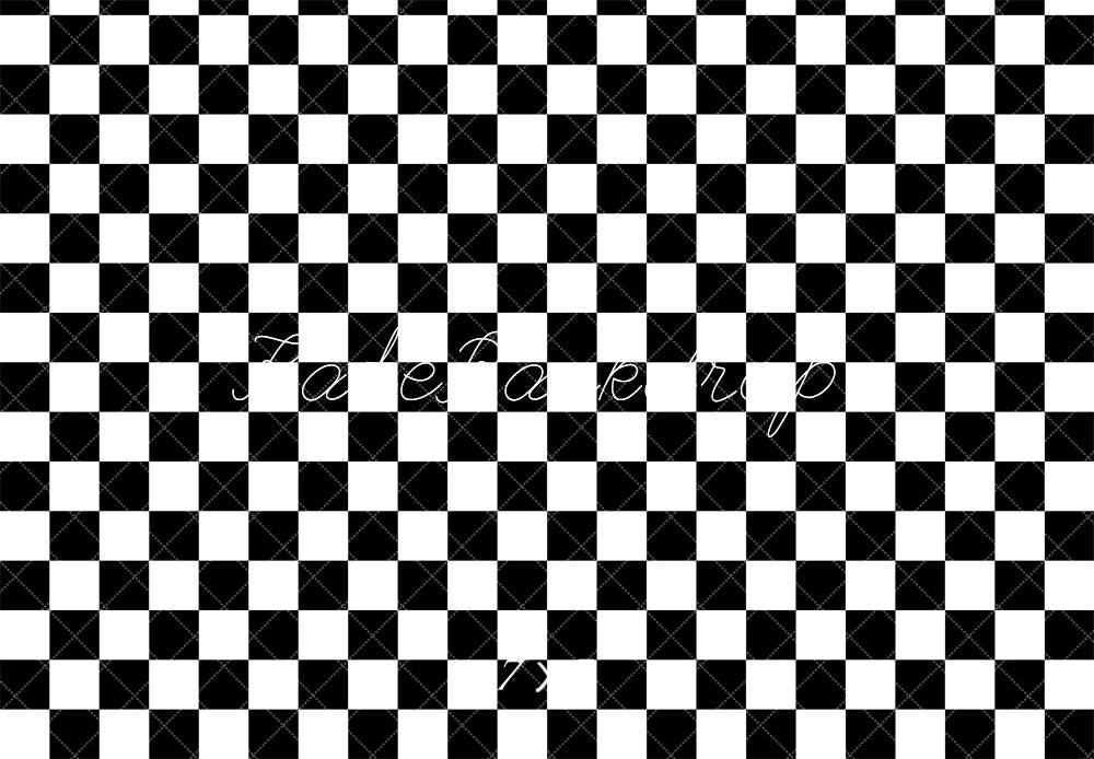 Kate Noir & Blanc Motif à Carreaux Toile de fond conçue par Mandy Ringe - Kate Backdrop FR