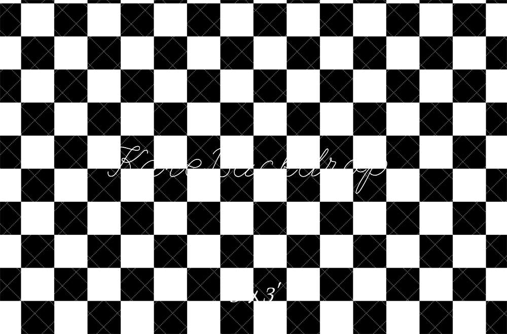 Kate Noir & Blanc Motif à Carreaux Toile de fond conçue par Mandy Ringe - Kate Backdrop FR
