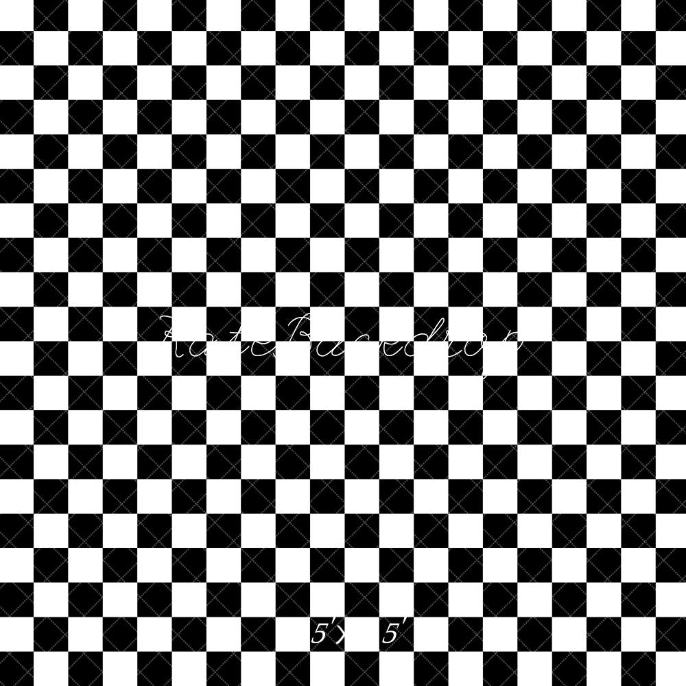 Kate Noir & Blanc Motif à Carreaux Toile de fond conçue par Mandy Ringe - Kate Backdrop FR
