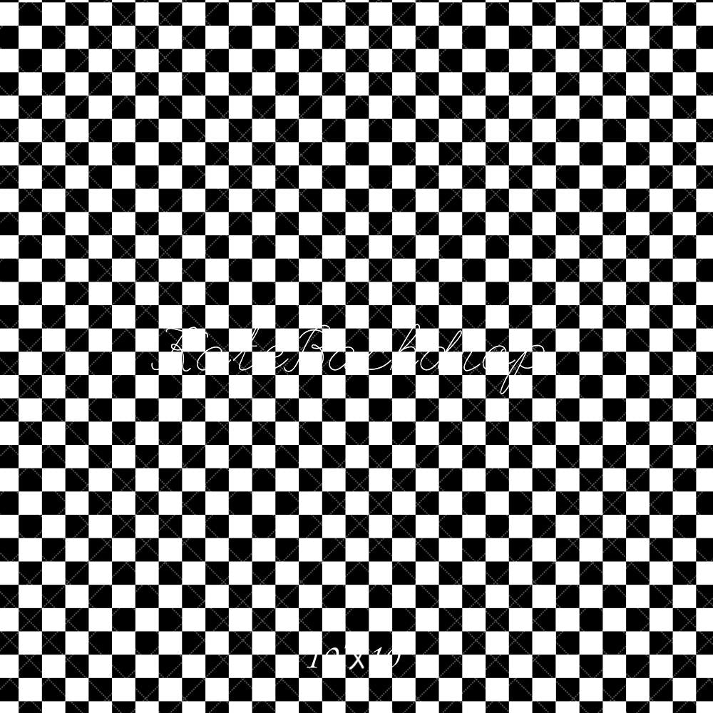 Kate Noir & Blanc Motif à Carreaux Toile de fond conçue par Mandy Ringe - Kate Backdrop FR
