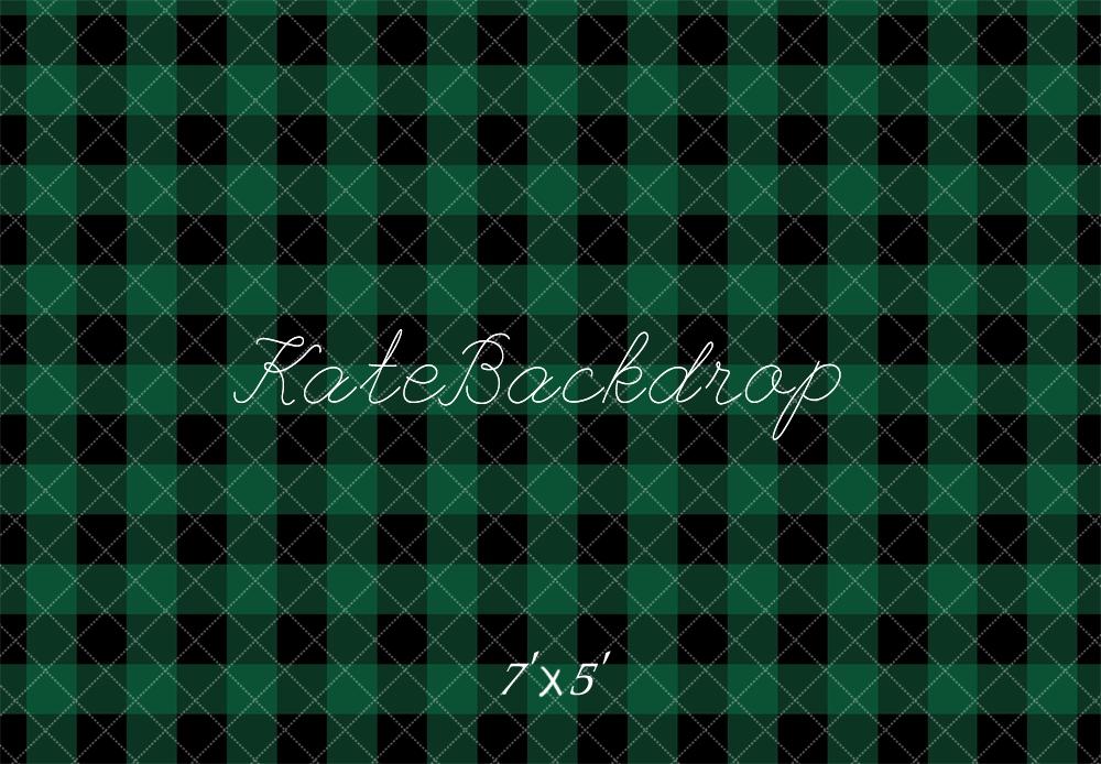 Kate Vert Sombre Motif à Carreaux Toile de fond conçue par Mandy Ringe - Kate Backdrop FR