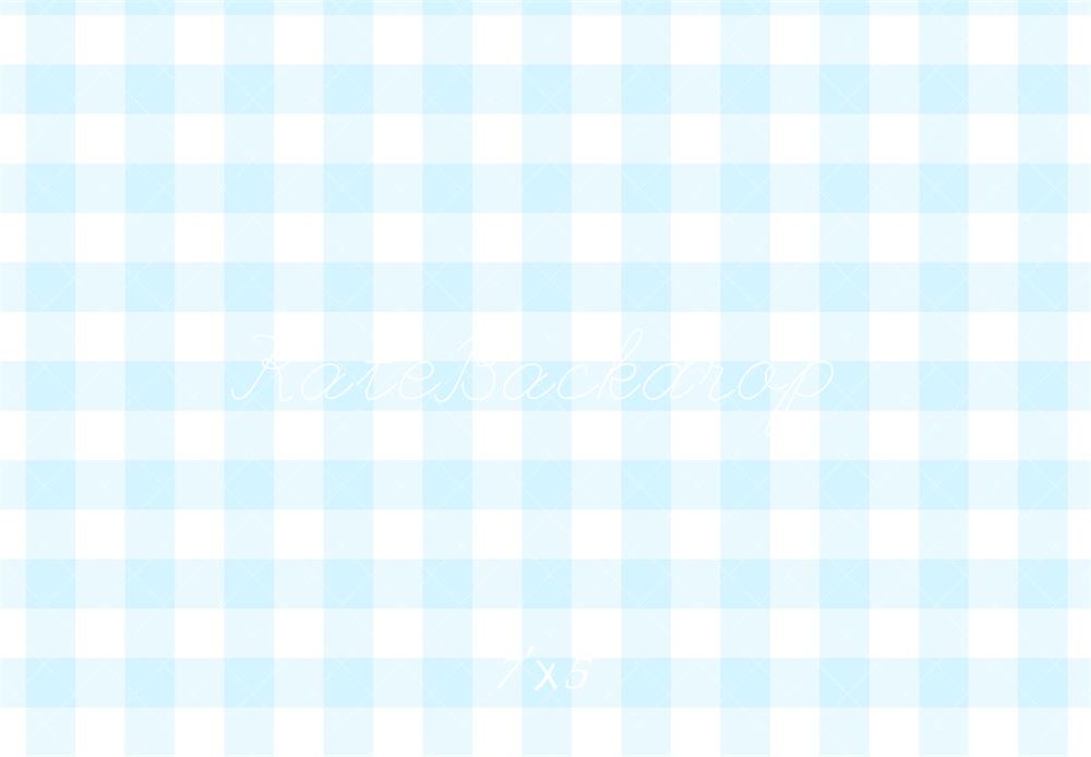 Kate Bleu clair Motif à Carreaux Toile de fond conçue par Mandy Ringe - Kate Backdrop FR