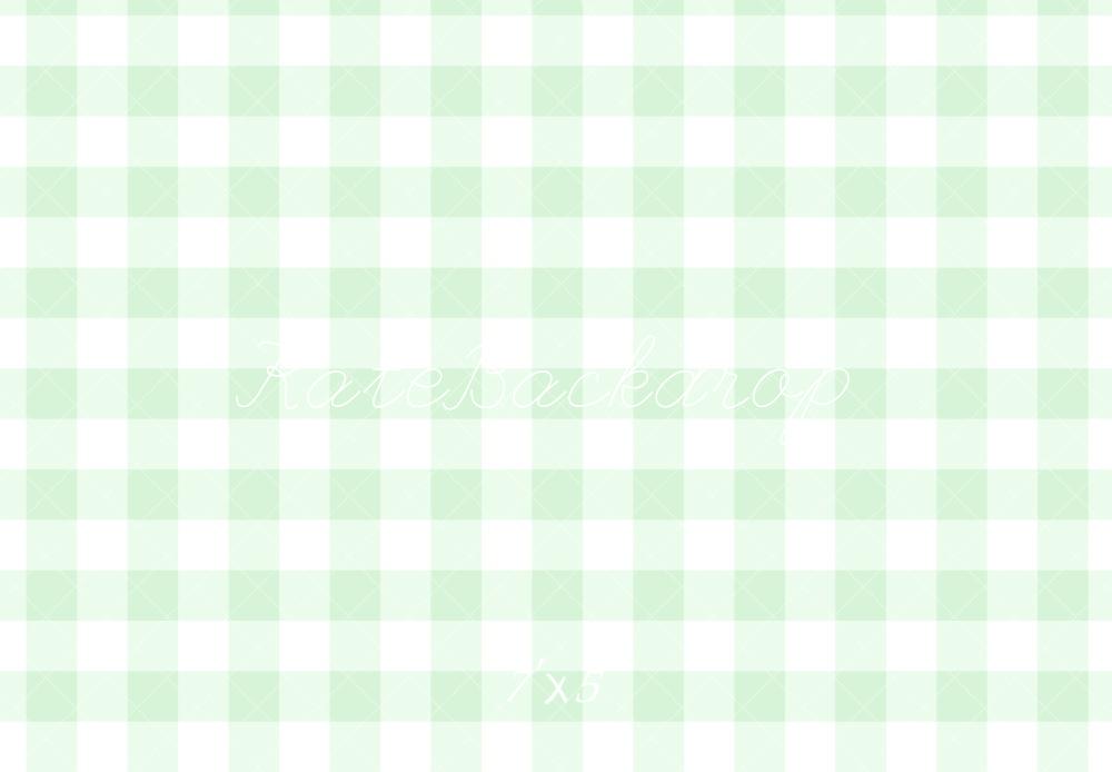 Kate Vert Pastel Motif à Carreaux Toile de fond conçue par Mandy Ringe - Kate Backdrop FR