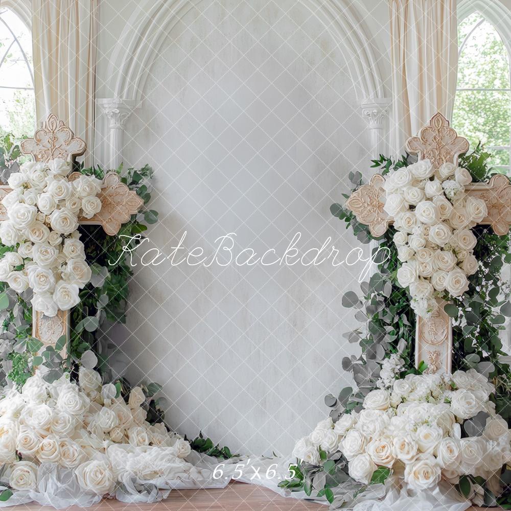 Kate Mariage Croix Fleurs Rideaux Toile de fond conçue par Mini MakeBelieve - Kate Backdrop FR