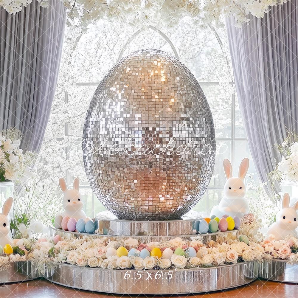 Kate Pâques Lapin Œufs Disco Fenêtre Toile de fond conçue par Mini MakeBelieve - Kate Backdrop FR