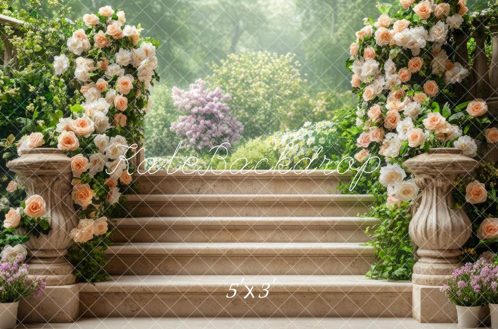 Kate Jardin Escalier en cascade Fleurs Toile de fond conçue par Mini MakeBelieve - Kate Backdrop FR