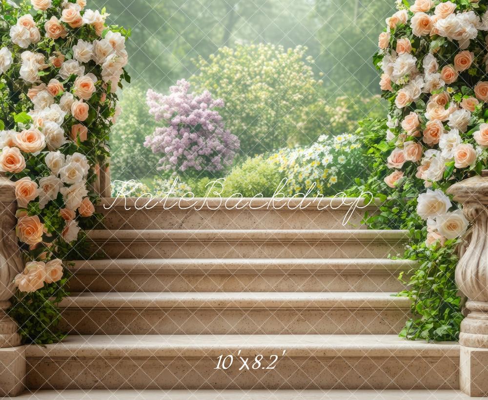 Kate Jardin Escalier en cascade Fleurs Toile de fond conçue par Mini MakeBelieve - Kate Backdrop FR