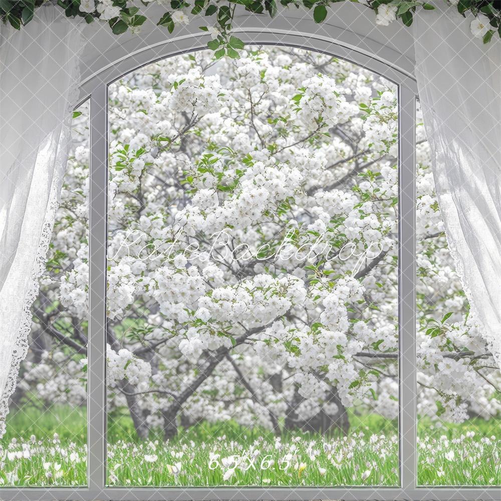 Kate Printemps Fleurs de cerisier Fenêtre Toile de fond conçue par Mini MakeBelieve - Kate Backdrop FR