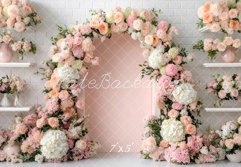 Kate Mariage Printemps Fleur Arche Rose Toile de fond conçue par Mini MakeBelieve - Kate Backdrop FR