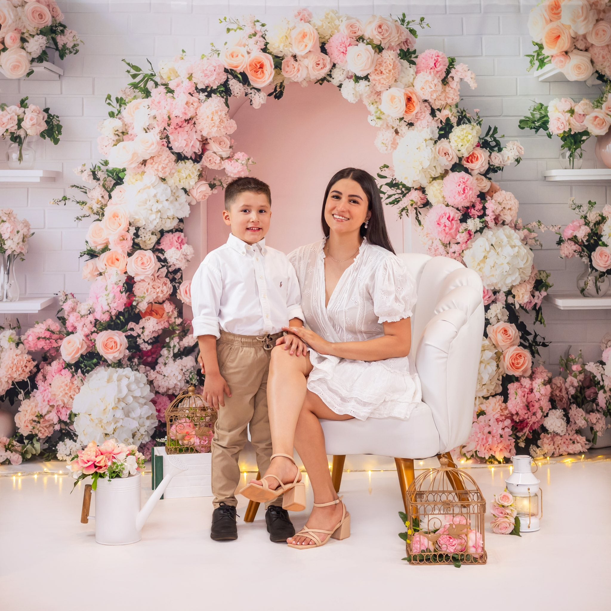 Kate Mariage Printemps Fleur Arche Rose Toile de fond conçue par Mini MakeBelieve - Kate Backdrop FR