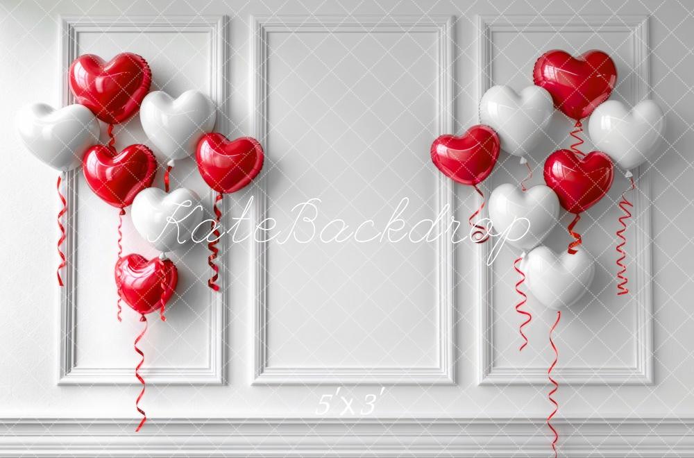 Kate Saint-Valentin Ballons Mur Rétro Toile de fond conçue par Mini MakeBelieve - Kate Backdrop FR