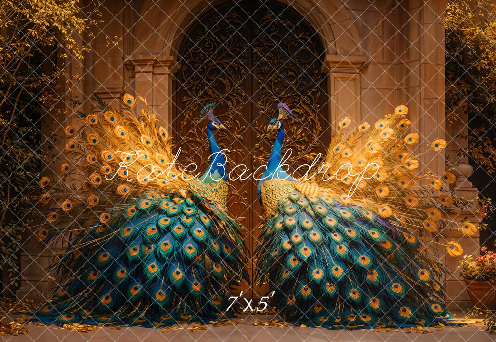 Kate Paon Élégant Doré Porte Toile de fond conçue par Emetselch - Kate Backdrop FR