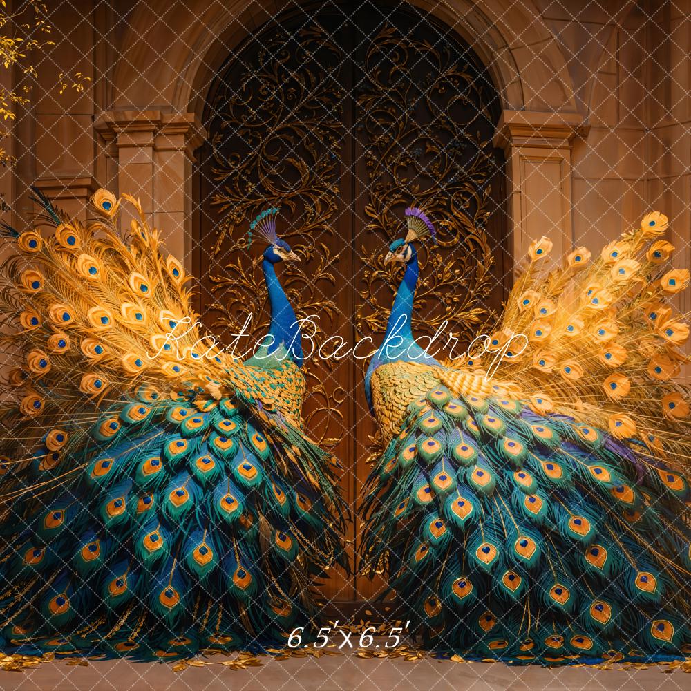 Kate Paon Élégant Doré Porte Toile de fond conçue par Emetselch - Kate Backdrop FR