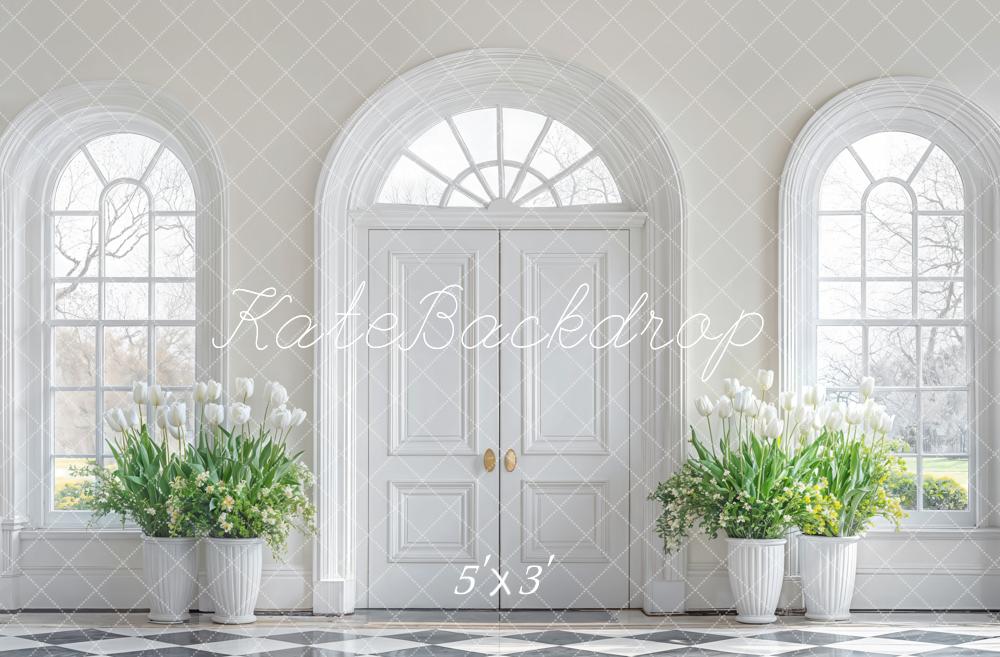 Kate Minimalisme Élégant Blanc Porte Toile de fond conçue par Emetselch - Kate Backdrop FR