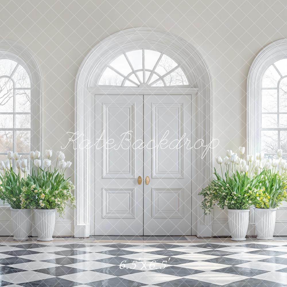 Kate Minimalisme Élégant Blanc Porte Toile de fond conçue par Emetselch - Kate Backdrop FR